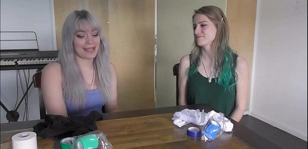  Two teen girls try gags